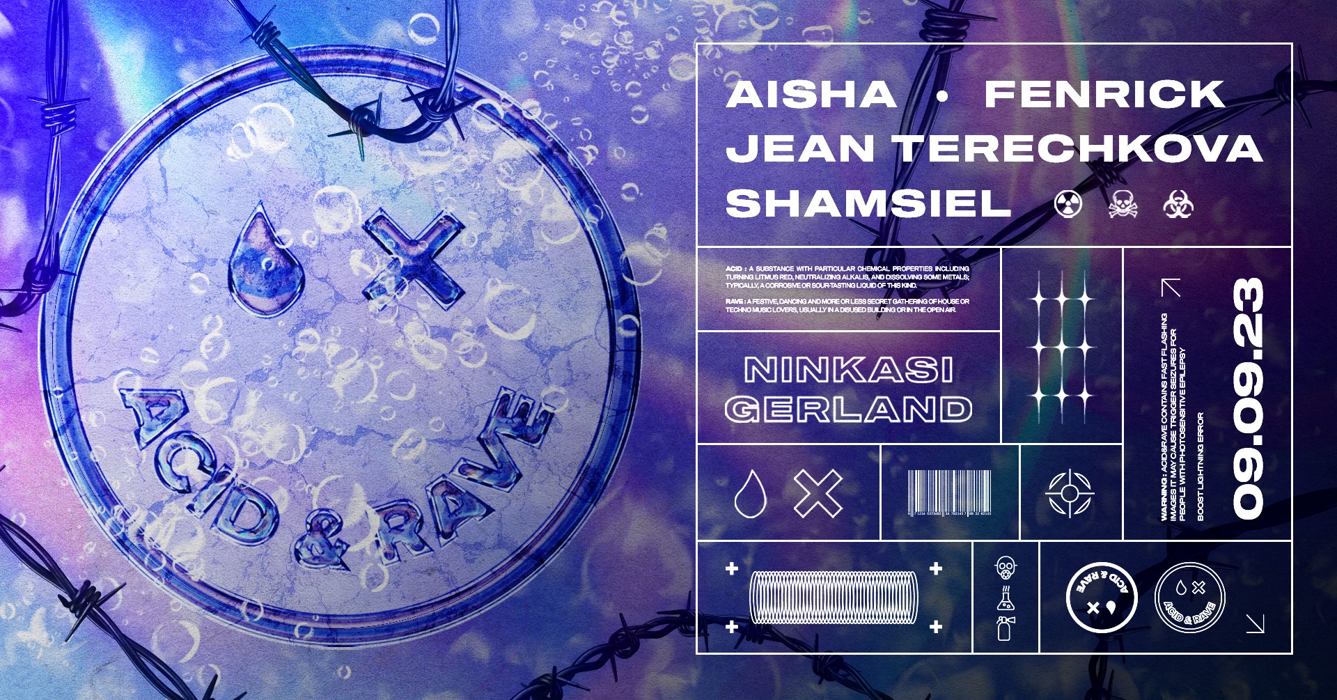 Acid & Rave invite : AISHA, FENRICK, JEAN TERECHKOVA & SHAMSIEL